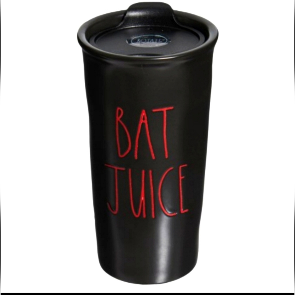 Rae Dunn Glazed Ceramic Bat Juice Travel Mug
